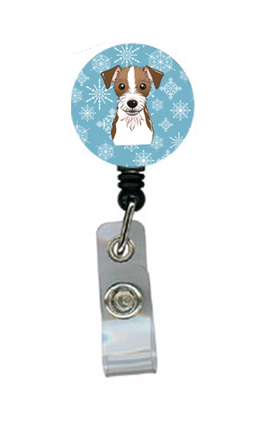 Snowflake Jack Russell Terrier Retractable Badge Reel