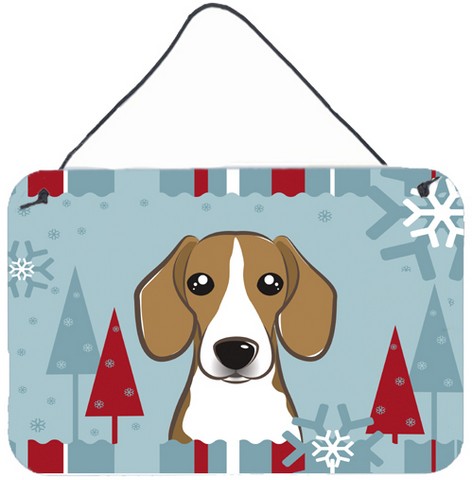 Winter Holiday Beagle Wall and Door Hanging Prints