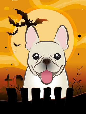 Halloween French Bulldog Flag Canvas House Size