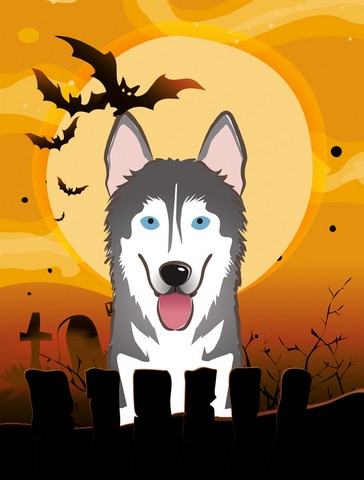 Halloween Alaskan Malamute Flag Garden Size