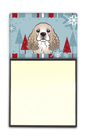 Winter Holiday Cocker Spaniel Sticky Note Holder