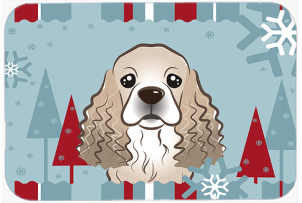 Picture of Carolines Treasures BB1712LCB Winter Holiday Cocker Spaniel Glass Cutting Board- Large