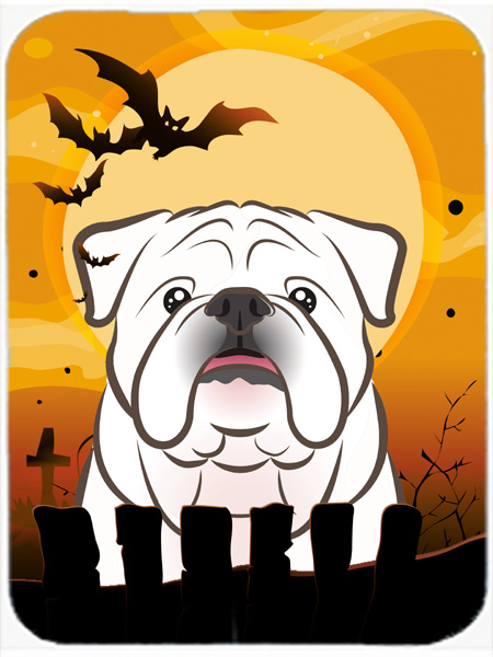 Halloween White English Bulldog Mouse Pad, Hot Pad & Trivet