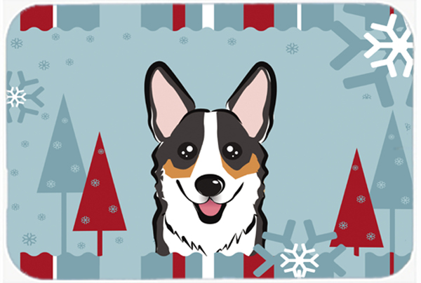 Winter Holiday Tricolor Corgi Mouse Pad, Hot Pad & Trivet