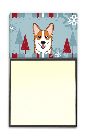 Winter Holiday Red Corgi Sticky Note Holder