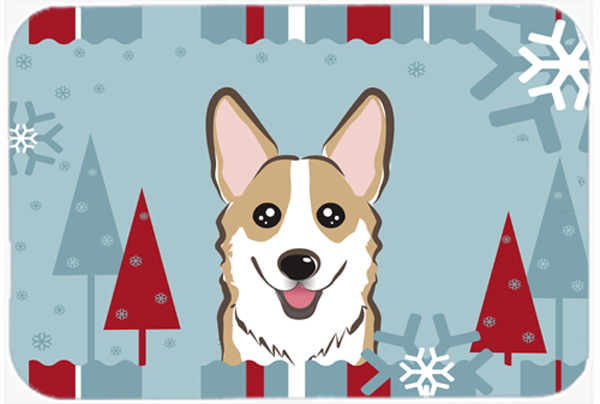 Winter Holiday Sable Corgi Mouse Pad, Hot Pad & Trivet
