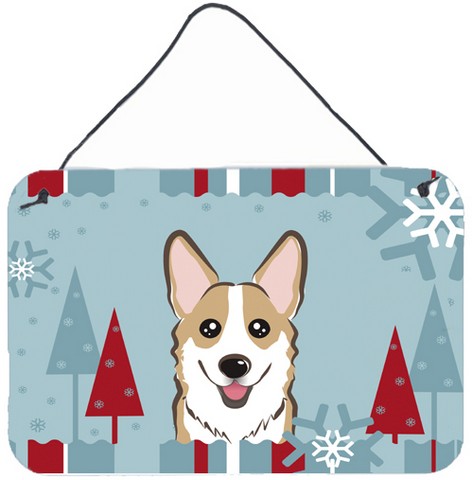 Winter Holiday Sable Corgi Wall and Door Hanging Prints