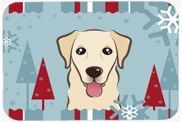 Winter Holiday Golden Retriever Mouse Pad, Hot Pad & Trivet