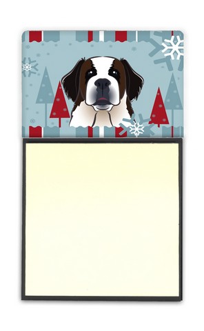 Winter Holiday Saint Bernard Sticky Note Holder