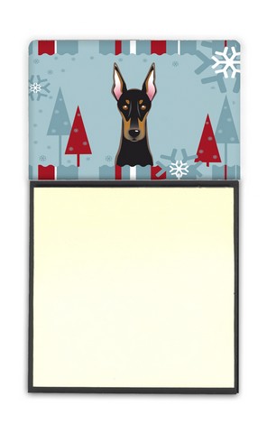 Winter Holiday Doberman Sticky Note Holder