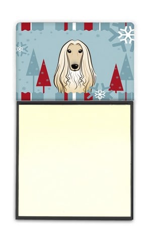 Winter Holiday Afghan Hound Sticky Note Holder