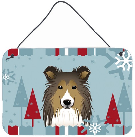Winter Holiday Sheltie Wall and Door Hanging Prints