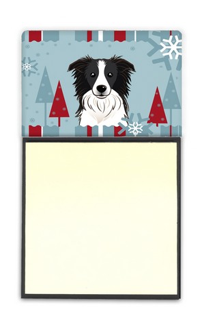 BB1737SN Winter Holiday Border Collie Sticky Note Holder