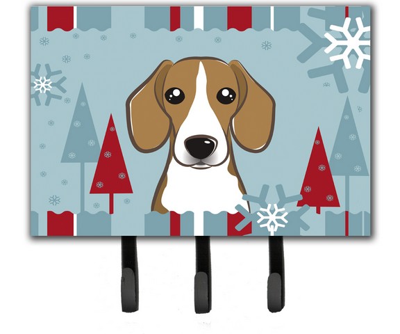 Winter Holiday Beagle Leash & Key Holder