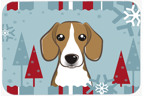 Winter Holiday Beagle Mouse Pad, Hot Pad & Trivet