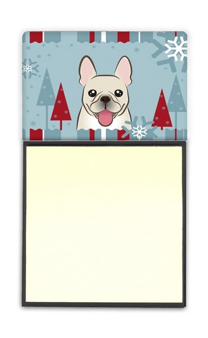Winter Holiday French Bulldog Sticky Note Holder