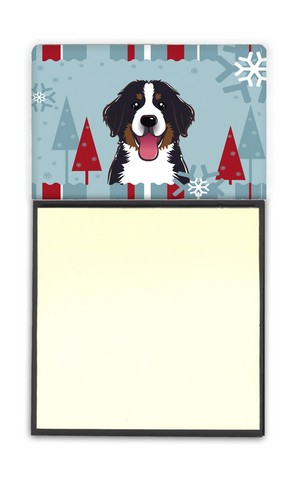 BB1733SN Winter Holiday Bernese Mountain Dog Sticky Note Holder
