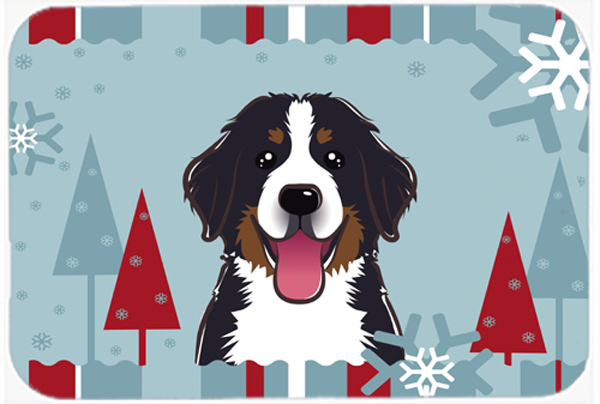 Winter Holiday Bernese Mountain Dog Mouse Pad, Hot Pad & Trivet