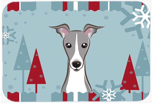 Winter Holiday Italian Greyhound Mouse Pad, Hot Pad & Trivet