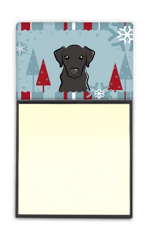 Winter Holiday Black Labrador Sticky Note Holder