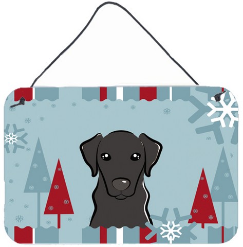 Winter Holiday Black Labrador Wall and Door Hanging Prints