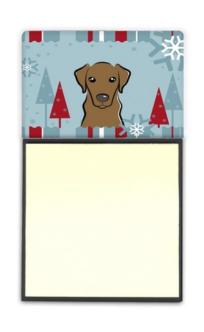 BB1730SN Winter Holiday Chocolate Labrador Sticky Note Holder