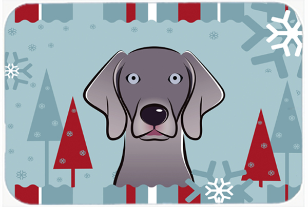Winter Holiday Weimaraner Glass Cutting Board- Large