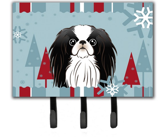 Winter Holiday Japanese Chin Leash & Key Holder