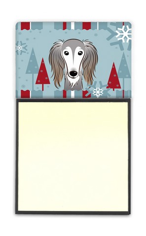 Winter Holiday Saluki Sticky Note Holder