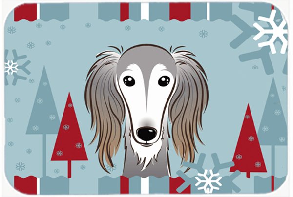 Winter Holiday Saluki Mouse Pad, Hot Pad & Trivet