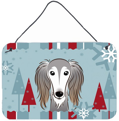 Winter Holiday Saluki Wall and Door Hanging Prints