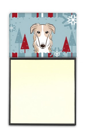 Winter Holiday Borzoi Sticky Note Holder