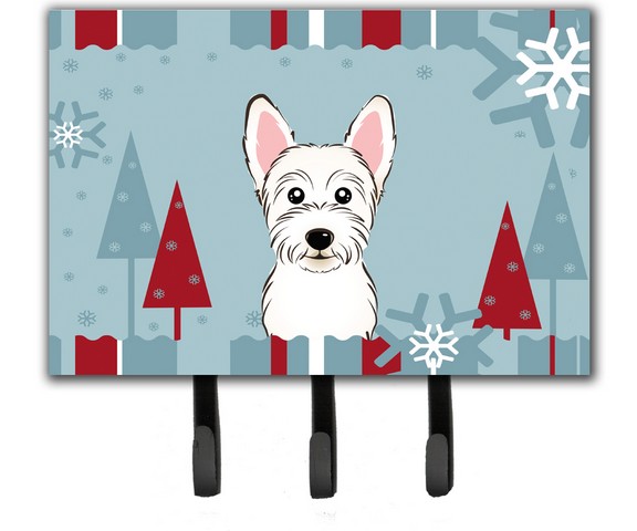 Winter Holiday Westie Leash & Key Holder
