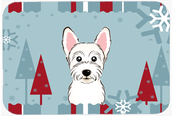 Winter Holiday Westie Mouse Pad, Hot Pad & Trivet