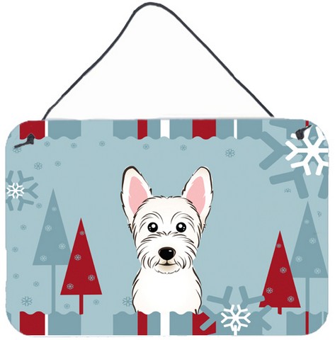 Winter Holiday Westie Wall and Door Hanging Prints
