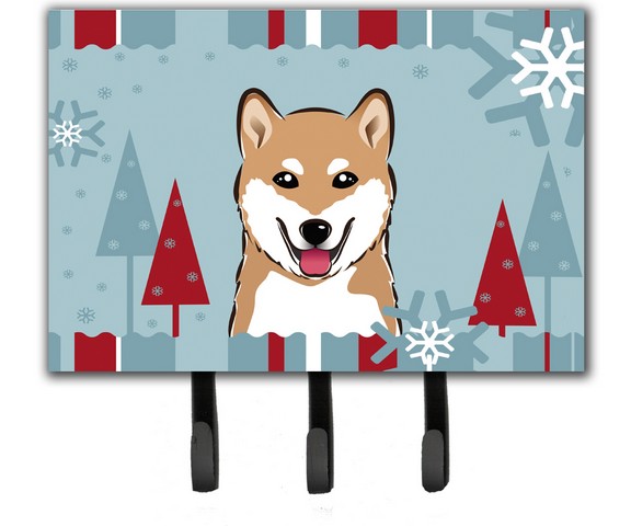Winter Holiday Shiba Inu Leash & Key Holder