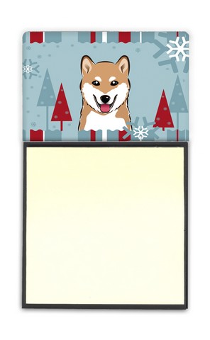 Winter Holiday Shiba Inu Sticky Note Holder