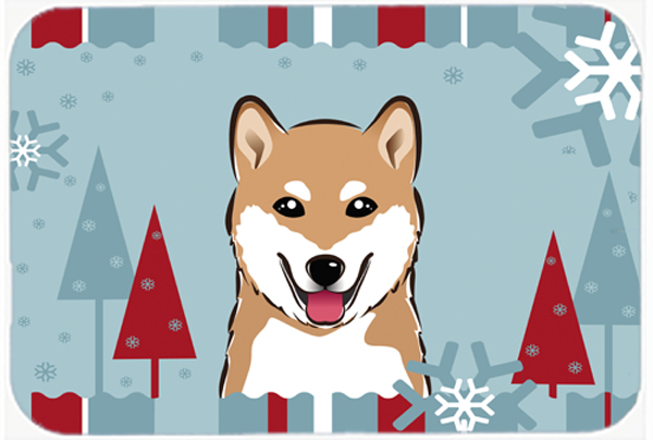 Winter Holiday Shiba Inu Mouse Pad, Hot Pad & Trivet