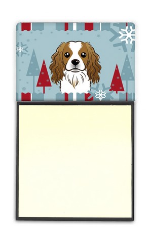 Winter Holiday Cavalier Spaniel Sticky Note Holder