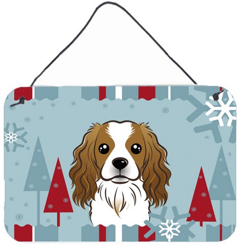 Winter Holiday Cavalier Spaniel Wall and Door Hanging Prints