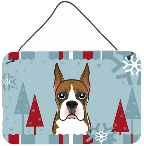 Winter Holiday Boxer Wall and Door Hanging Prints