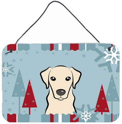 Winter Holiday Yellow Labrador Wall and Door Hanging Prints