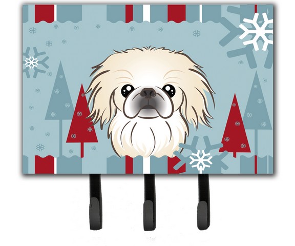 Winter Holiday Pekingese Leash & Key Holder