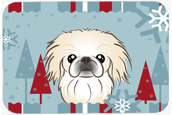 Picture of Carolines Treasures BB1717LCB Winter Holiday Pekingese Glass Cutting Board- Large