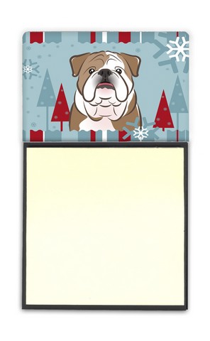 Winter Holiday English Bulldog Sticky Note Holder