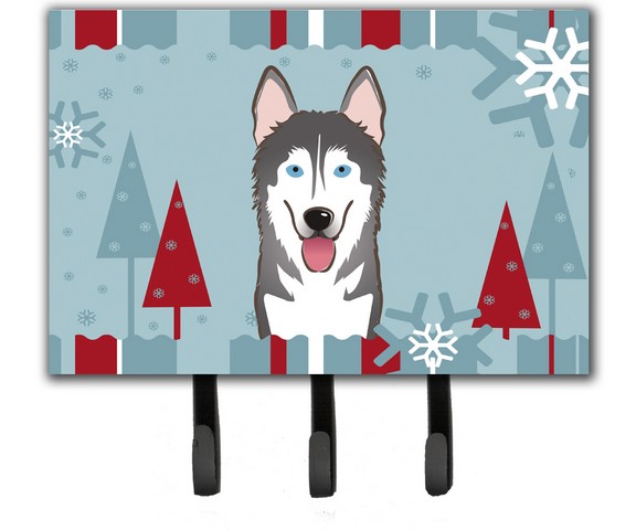 BB1714TH68 Winter Holiday Alaskan Malamute Leash & Key Holder