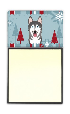 Winter Holiday Alaskan Malamute Sticky Note Holder