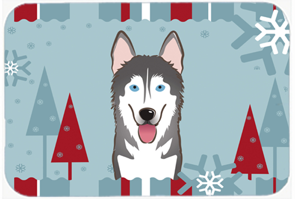 Picture of Carolines Treasures BB1714LCB Winter Holiday Alaskan Malamute Glass Cutting Board- Large