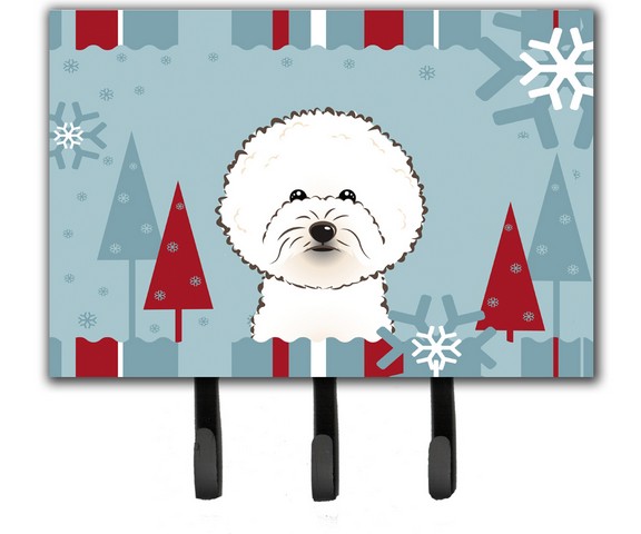 Winter Holiday Bichon Frise Leash & Key Holder