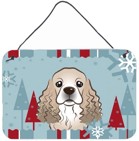 Winter Holiday Cocker Spaniel Wall and Door Hanging Prints
